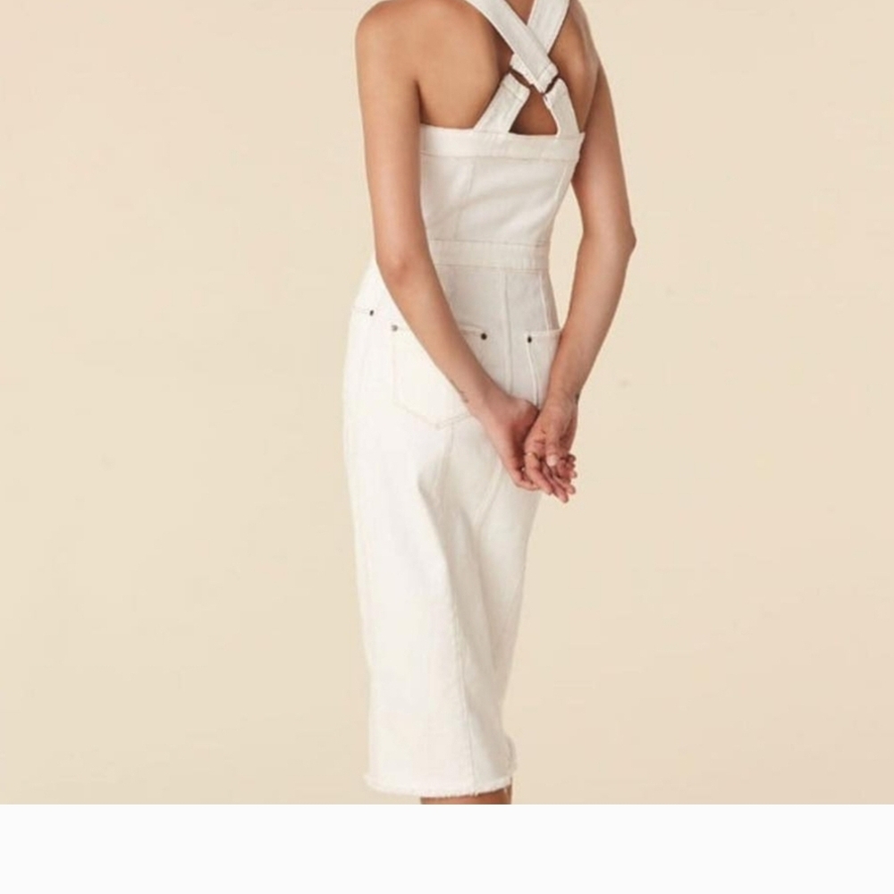 SPELL Eve White Button-Down Midi Dress Size small - Picture 4 of 7